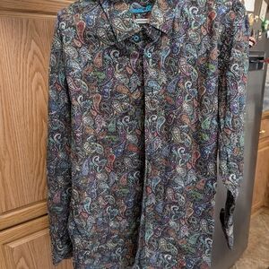 Colorful Paisley Button-Up Shirt